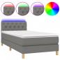 Preview: Boxspringbett mit Matratze & LED Dunkelgrau 80x200 cm Stoff