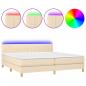 Preview: Boxspringbett mit Matratze & LED Dunkelgrau 80x200 cm Stoff