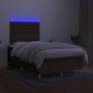 Preview: Boxspringbett mit Matratze & LED Dunkelbraun 120x200 cm Stoff