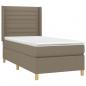 Preview: Boxspringbett mit Matratze & LED Taupe 100x200 cm Stoff