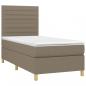 Preview: Boxspringbett mit Matratze & LED Taupe 100x200 cm Stoff