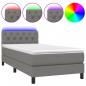 Preview: Boxspringbett mit Matratze & LED Dunkelgrau 80x200 cm Stoff