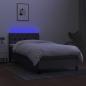 Preview: Boxspringbett mit Matratze & LED Dunkelgrau 80x200 cm Stoff