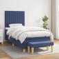 Preview: ARDEBO.de - Boxspringbett mit Matratze Blau 100x200 cm Stoff