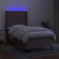 Preview: Boxspringbett mit Matratze & LED Taupe 100x200 cm Stoff