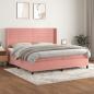 Preview: ARDEBO.de - Boxspringbett mit Matratze Rosa 200x200 cm Samt