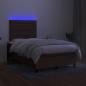 Preview: Boxspringbett mit Matratze & LED Dunkelbraun 120x200 cm Stoff