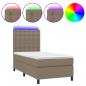 Preview: Boxspringbett mit Matratze & LED Taupe 100x200 cm Stoff