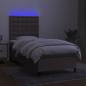 Preview: Boxspringbett mit Matratze & LED Taupe 100x200 cm Stoff