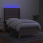 Preview: Boxspringbett mit Matratze & LED Taupe 100x200 cm Stoff