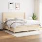 Preview: ARDEBO.de - Boxspringbett mit Matratze Creme 200x200 cm Stoff