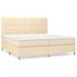 Preview: Boxspringbett mit Matratze Creme 200x200 cm Stoff