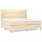 Preview: Boxspringbett mit Matratze Creme 200x200 cm Stoff