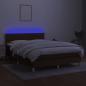 Preview: Boxspringbett mit Matratze & LED Dunkelbraun 140x190 cm Stoff