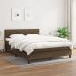 Preview: ARDEBO.de - Boxspringbett mit Matratze Dunkelbraun 140x190 cm Stoff