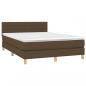 Preview: Boxspringbett mit Matratze Dunkelbraun 140x190 cm Stoff