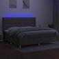 Preview: Boxspringbett mit Matratze & LED Taupe 200x200 cm Stoff