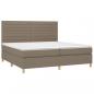 Preview: Boxspringbett mit Matratze & LED Taupe 200x200 cm Stoff