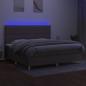 Preview: Boxspringbett mit Matratze & LED Taupe 200x200 cm Stoff