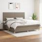 Preview: ARDEBO.de - Boxspringbett mit Matratze Taupe 200x200 cm Stoff