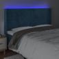 Preview: LED Kopfteil Dunkelblau 163x16x118/128 cm Samt