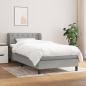 Preview: ARDEBO.de - Boxspringbett mit Matratze Hellgrau 80x200 cm Stoff