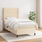 Preview: ARDEBO.de - Boxspringbett mit Matratze Creme 90x200 cm Stoff