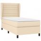 Preview: Boxspringbett mit Matratze Creme 90x200 cm Stoff