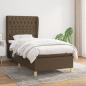 Preview: ARDEBO.de - Boxspringbett mit Matratze Dunkelbraun 90x200 cm Stoff