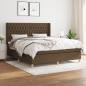 Preview: ARDEBO.de - Boxspringbett mit Matratze Dunkelbraun 180x200 cm Stoff