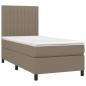 Preview: Boxspringbett mit Matratze & LED Taupe 100x200 cm Stoff