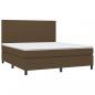 Preview: Boxspringbett mit Matratze & LED Dunkelbraun 180x200 cm Stoff