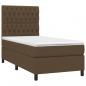 Preview: Boxspringbett mit Matratze & LED Dunkelbraun 90x200 cm Stoff