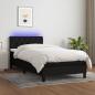 Preview: ARDEBO.de - Boxspringbett mit Matratze & LED Schwarz 80x200 cm Stoff