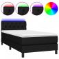 Preview: Boxspringbett mit Matratze & LED Schwarz 80x200 cm Stoff