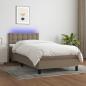 Preview: ARDEBO.de - Boxspringbett mit Matratze & LED Taupe 100x200 cm Stoff