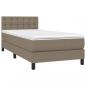 Preview: Boxspringbett mit Matratze & LED Taupe 100x200 cm Stoff