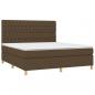 Preview: Boxspringbett mit Matratze & LED Dunkelbraun 180x200 cm Stoff