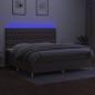 Preview: Boxspringbett mit Matratze & LED Taupe 200x200 cm Stoff