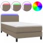 Preview: Boxspringbett mit Matratze & LED Taupe 100x200 cm Stoff