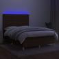 Preview: Boxspringbett mit Matratze & LED Dunkelbraun 140x190 cm Stoff