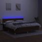 Preview: Boxspringbett mit Matratze & LED Dunkelbraun 160x200 cm Stoff