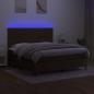 Preview: Boxspringbett mit Matratze & LED Dunkelbraun 160x200 cm Stoff