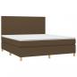 Preview: Boxspringbett mit Matratze & LED Dunkelbraun 180x200 cm Stoff