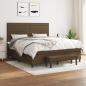 Preview: ARDEBO.de - Boxspringbett mit Matratze Dunkelbraun 160x200 cm Stoff