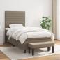 Preview: ARDEBO.de - Boxspringbett mit Matratze Taupe 100x200 cm Stoff