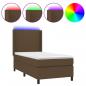 Preview: Boxspringbett mit Matratze & LED Dunkelbraun 90x200 cm Stoff