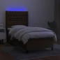 Preview: Boxspringbett mit Matratze & LED Dunkelbraun 90x200 cm Stoff