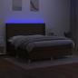 Preview: Boxspringbett mit Matratze & LED Dunkelbraun 180x200 cm Stoff