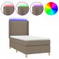 Preview: Boxspringbett mit Matratze & LED Taupe 100x200 cm Stoff 